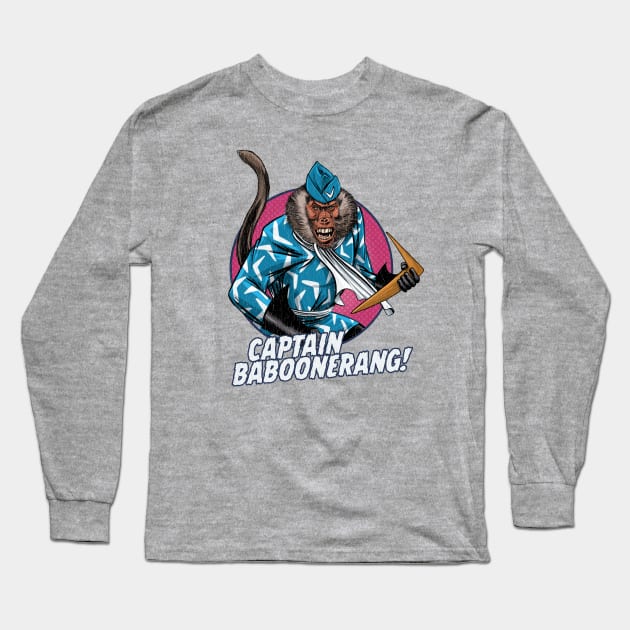 Captain Baboonerang Long Sleeve T-Shirt by ThirteenthFloor